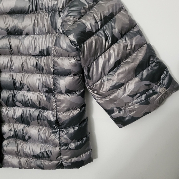 MyAnorak Black Camo Pattern Crop Sleeve Puffer Jacket - Picture 5 of 14